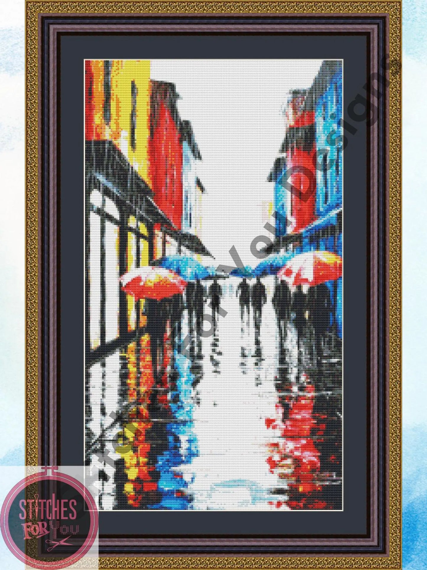 Street of Shades- Counted Cross Stitch Patterns - Printable Chart PDF Format Needlework Embroidery Crafts DIY DMC color