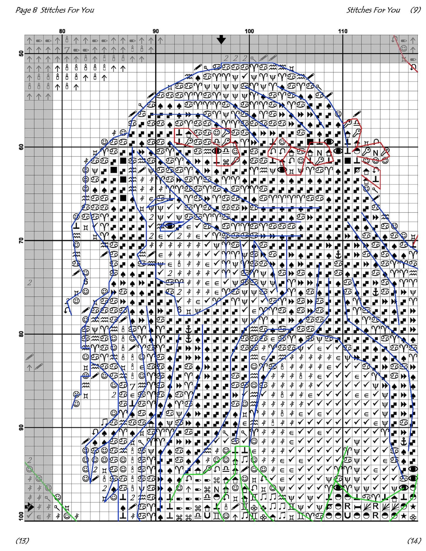 Twilight Blossoms - Cross Stitch Pattern - Printable Chart PDF Format Needlework Embroidery Crafts DIY DMC color
