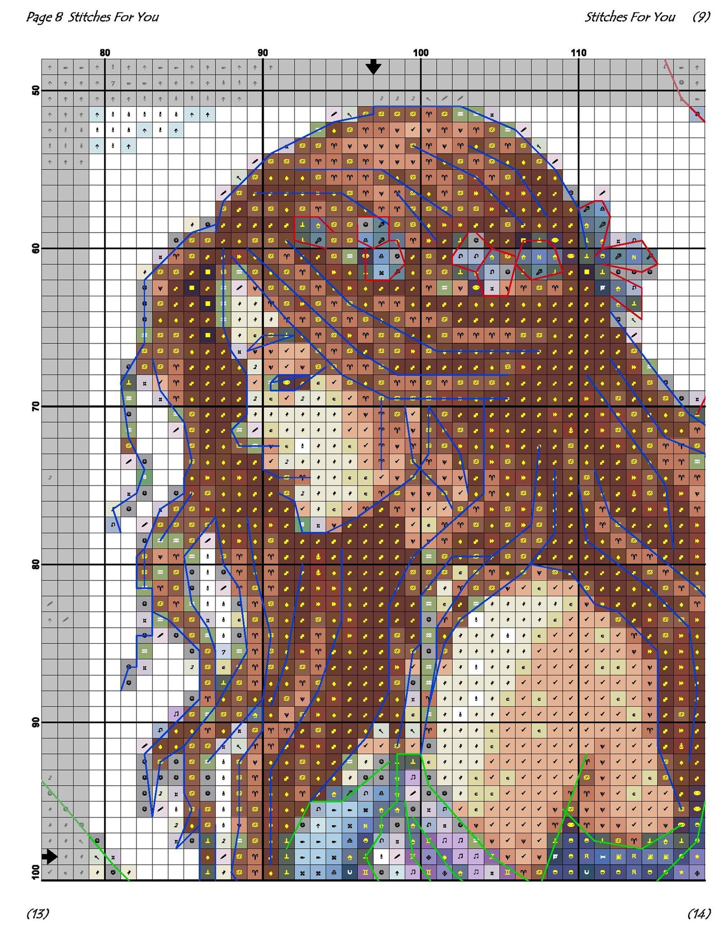 Twilight Blossoms - Cross Stitch Pattern - Printable Chart PDF Format Needlework Embroidery Crafts DIY DMC color