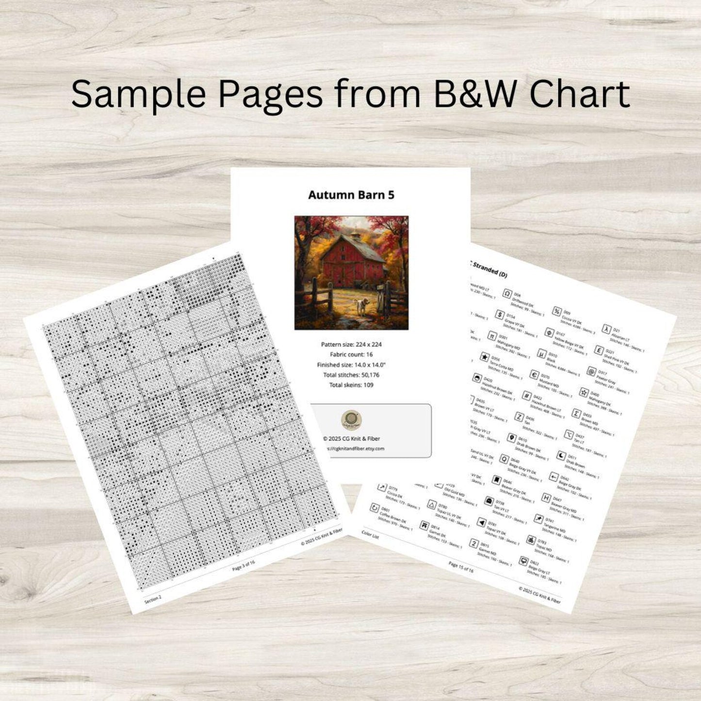 Cross Stitch Pattern: Autumn Red Barn Rural Americana Motif 5 - PDF Instant Download