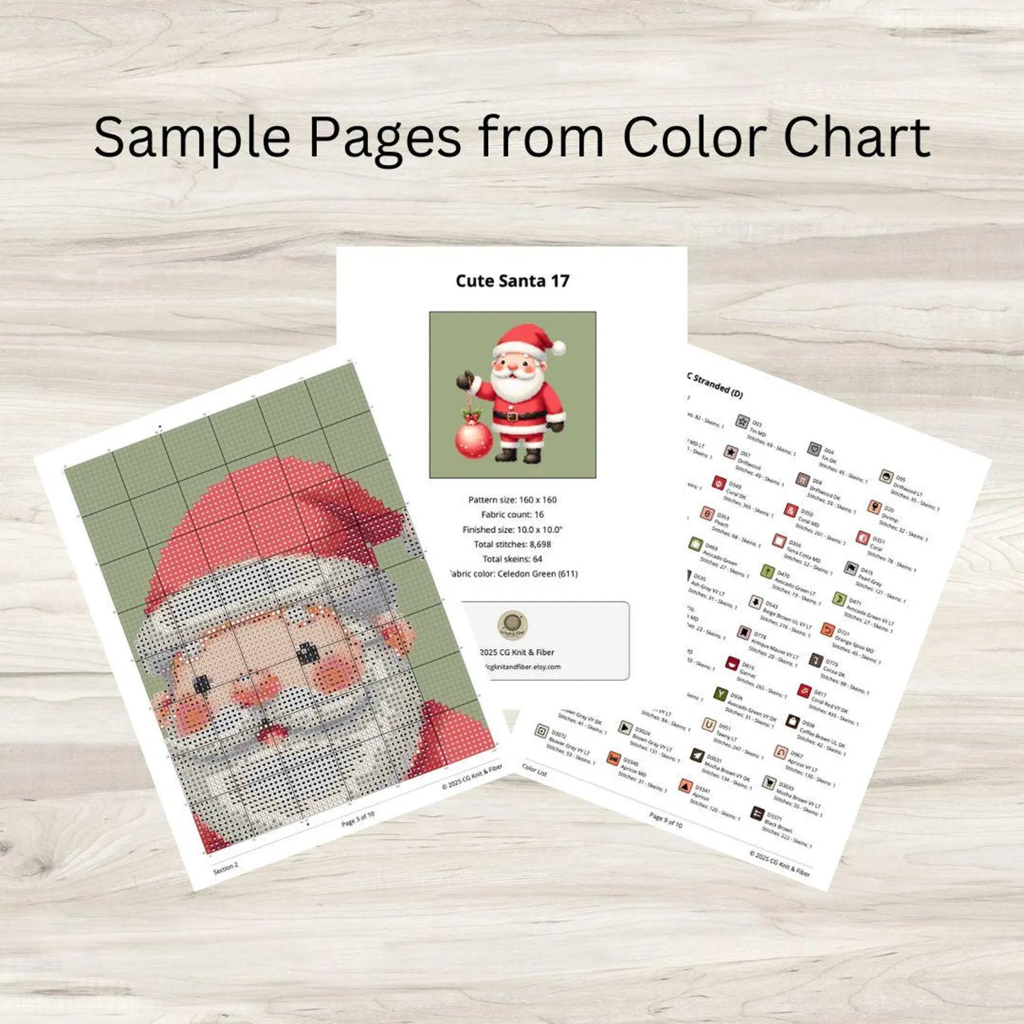 Cross Stitch Pattern: Cute Christmas Santa with Ornament 17 - PDF Instant Download