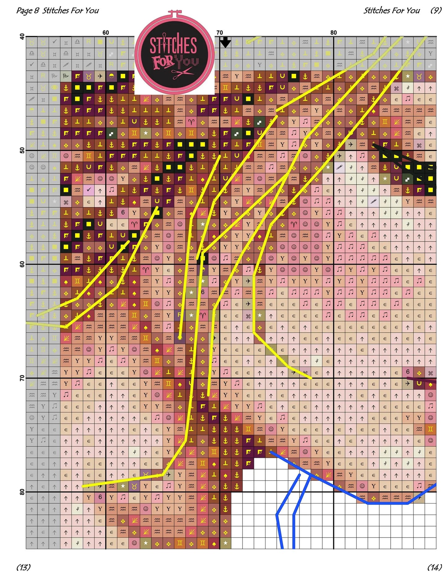 Flower girl - Counted Cross Stitch Patterns - Printable Chart PDF Format Needlework Embroidery Crafts DIY DMC color