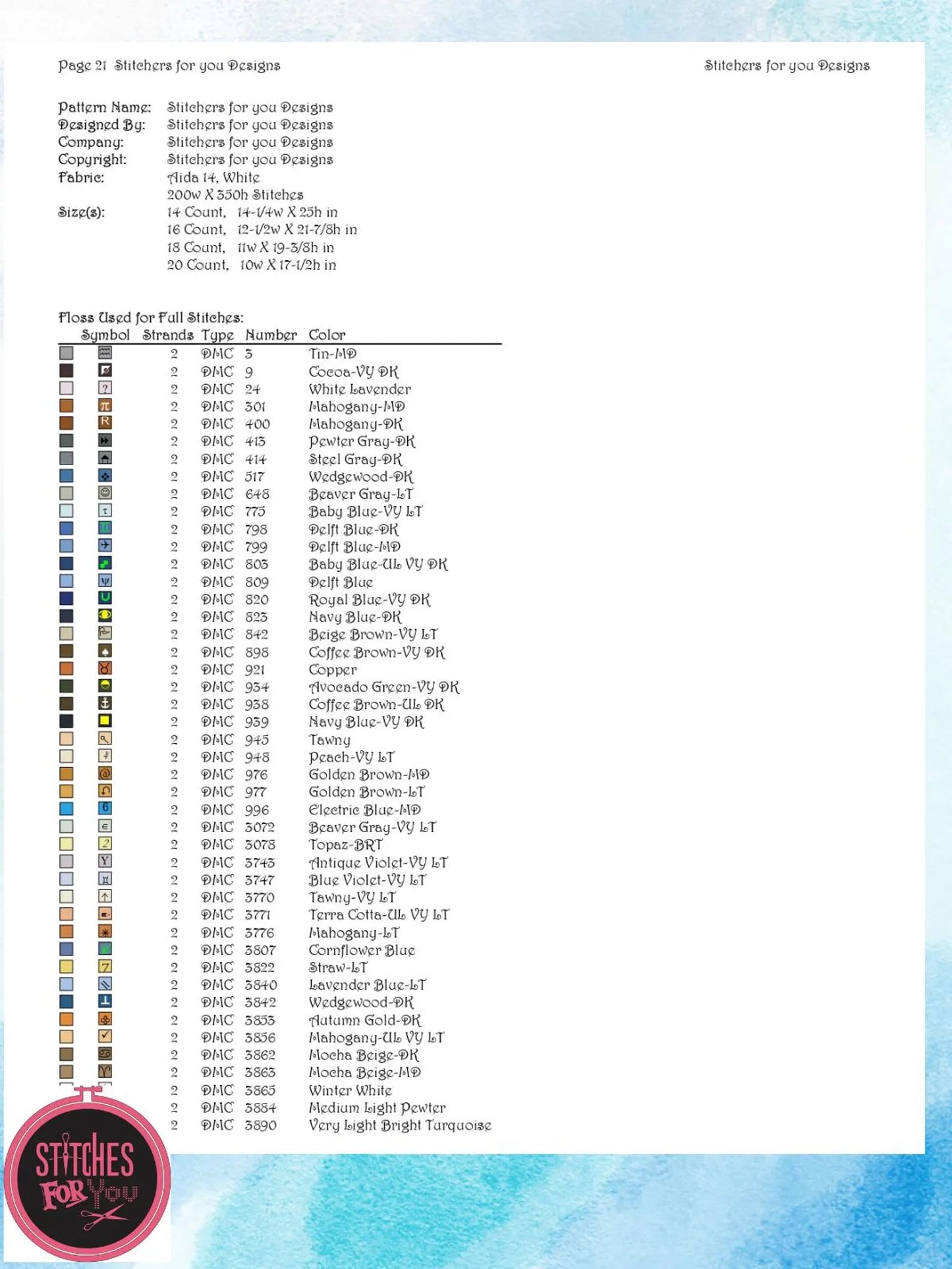 Golden Bloom- Counted Cross Stitch Patterns - Printable Chart PDF Format Needlework Embroidery Crafts DIY DMC color
