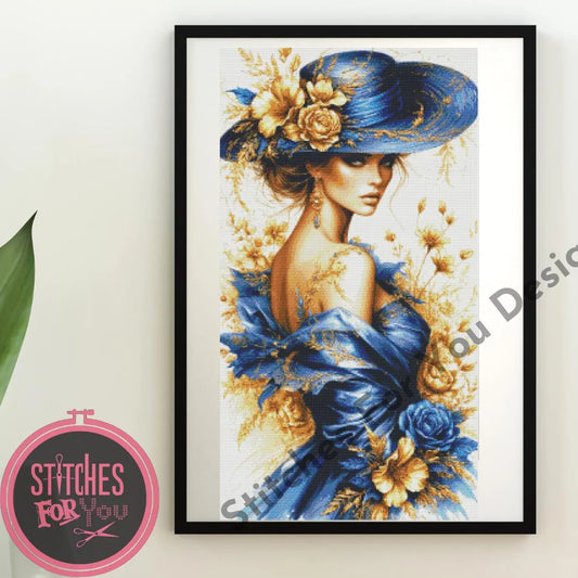 Golden Bloom- Counted Cross Stitch Patterns - Printable Chart PDF Format Needlework Embroidery Crafts DIY DMC color