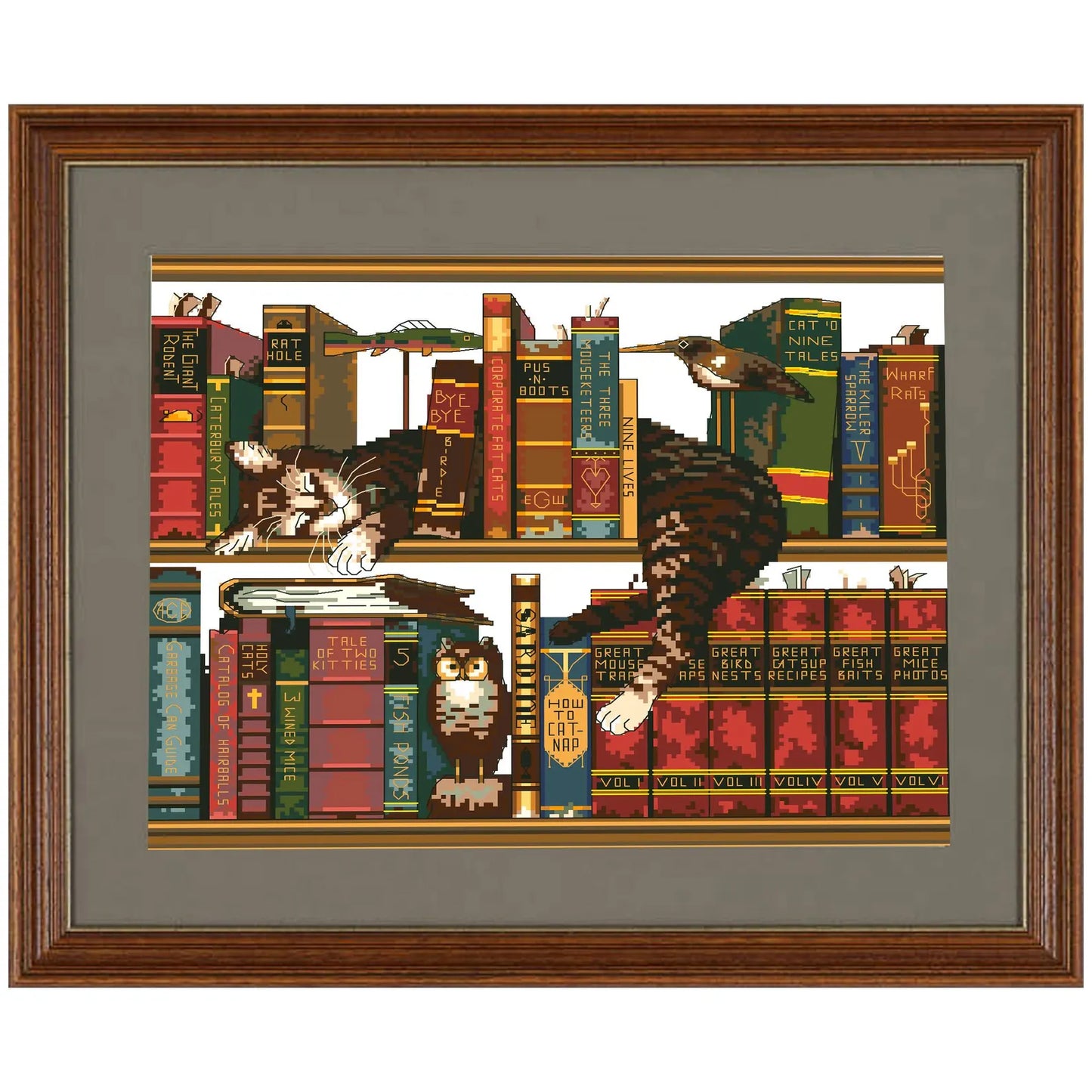 Cross stitch pattern in PDF format. Adorable cat in the sewing room. Modern wall decor.