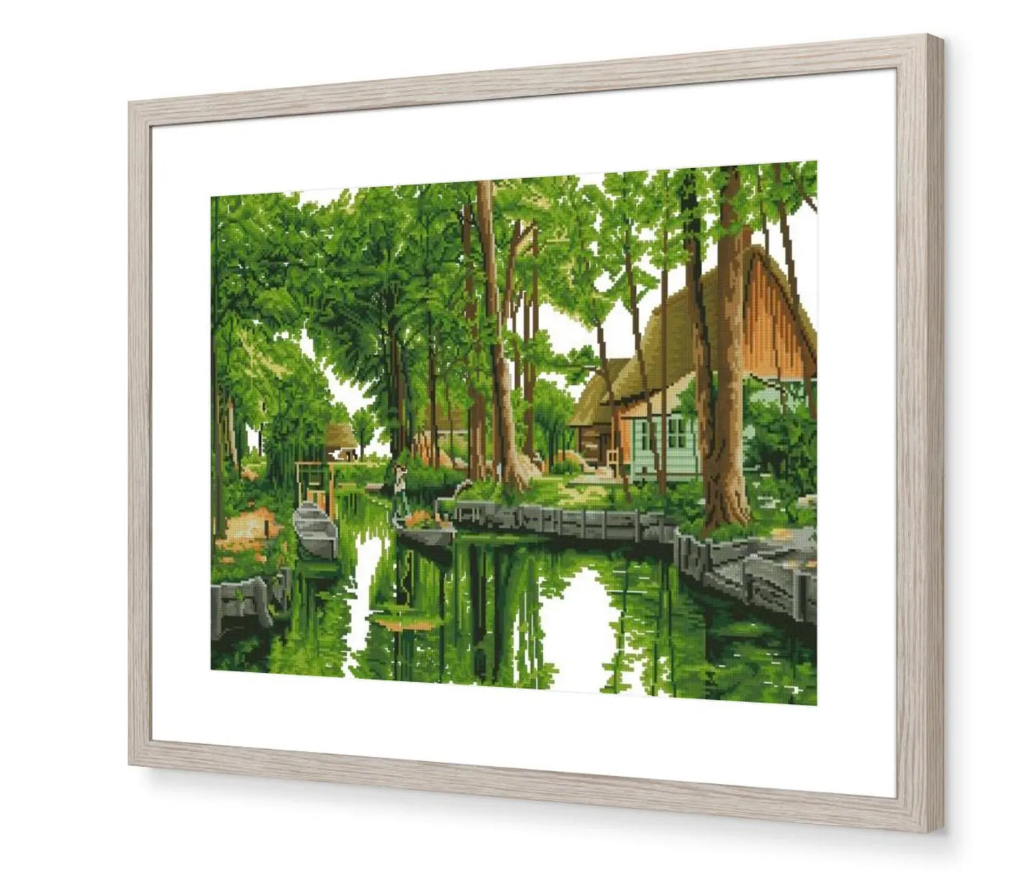 Woodland cottage PDF Counted cross stitch pattern Landscape Digital cross stitch chart Fall season PDF xstitch pattern instant download