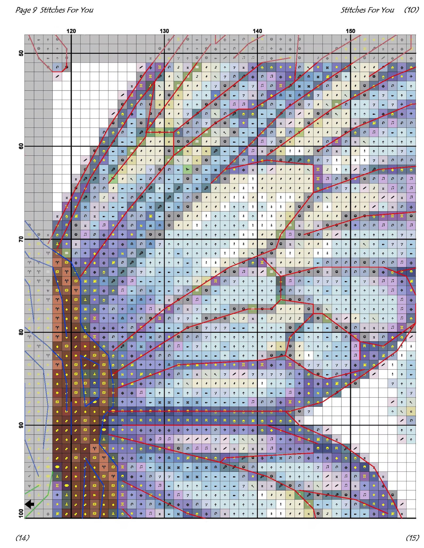 Twilight Blossoms - Cross Stitch Pattern - Printable Chart PDF Format Needlework Embroidery Crafts DIY DMC color