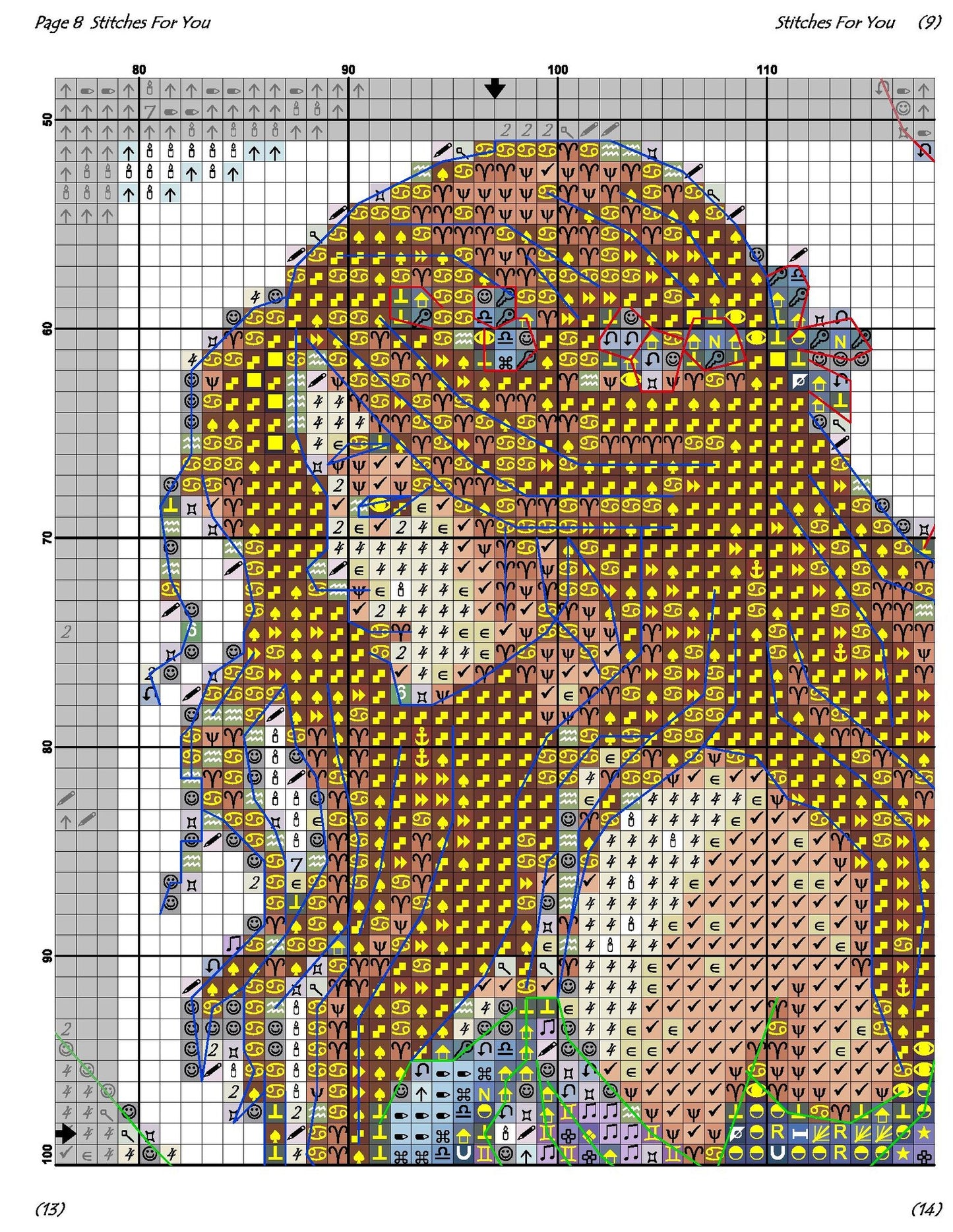 Twilight Blossoms - Cross Stitch Pattern - Printable Chart PDF Format Needlework Embroidery Crafts DIY DMC color