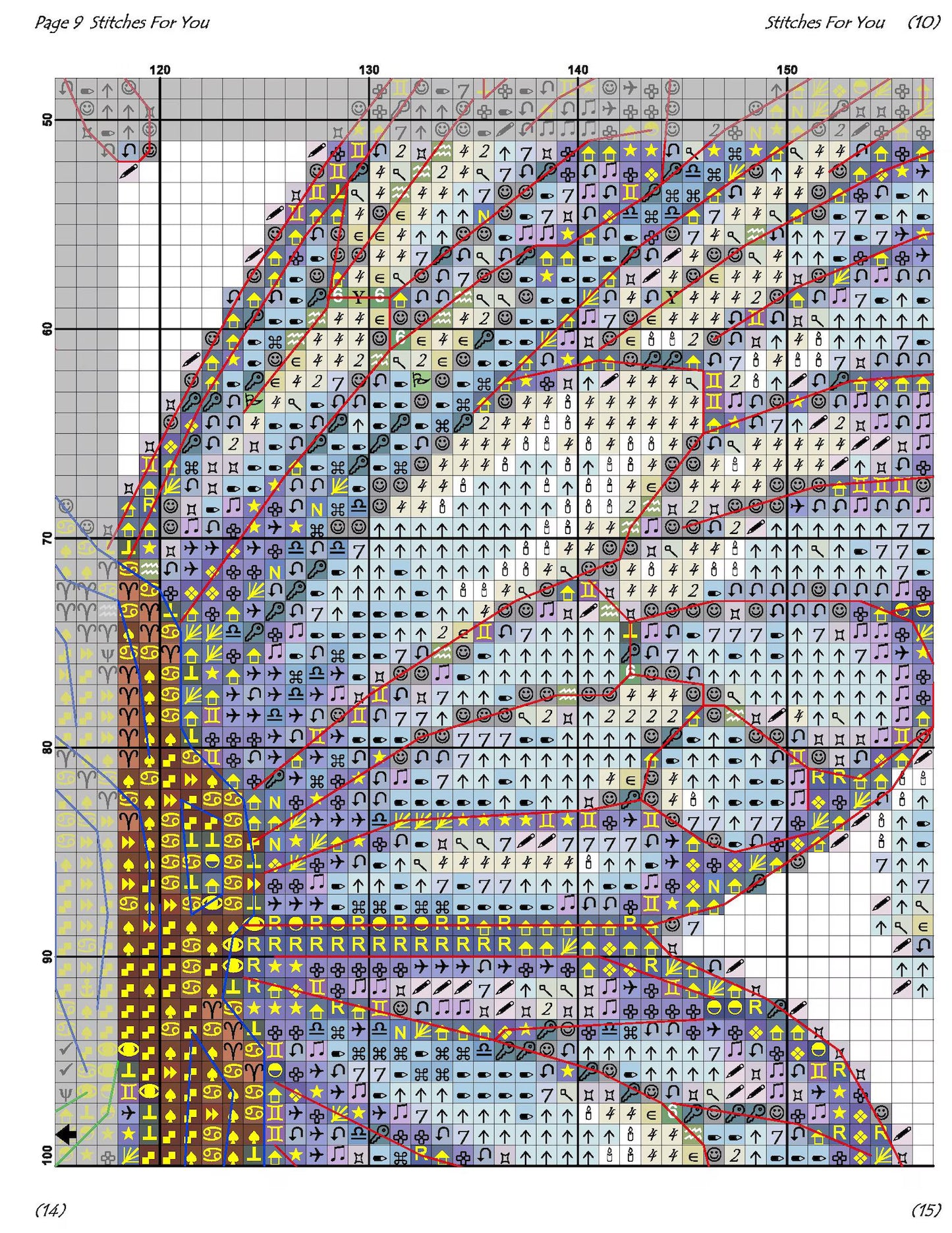 Twilight Blossoms - Cross Stitch Pattern - Printable Chart PDF Format Needlework Embroidery Crafts DIY DMC color