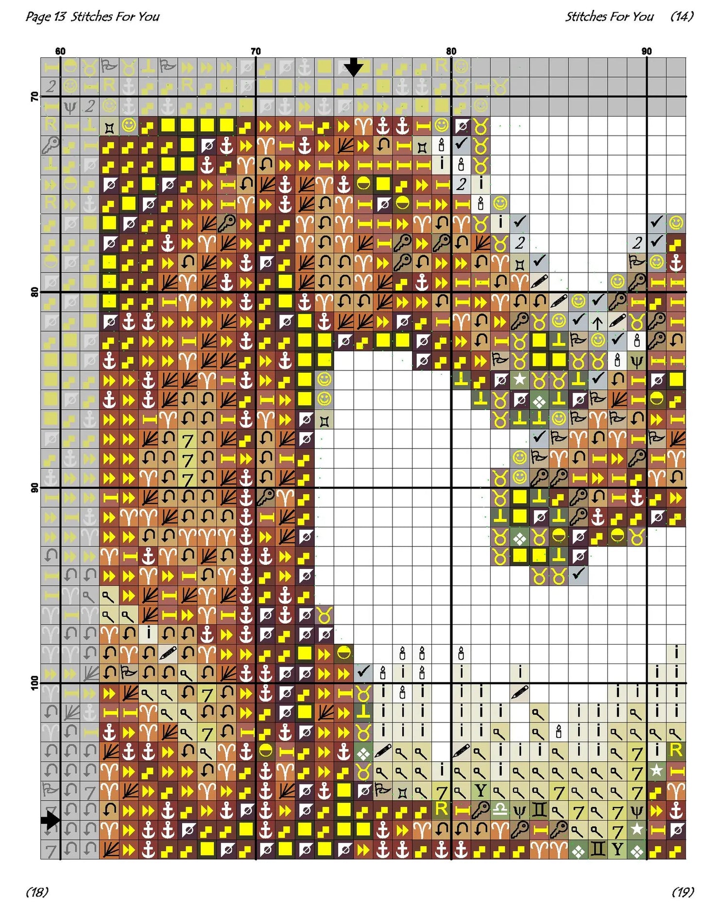 Two Horses- Counted Cross Stitch Patterns - Printable Chart PDF Format Needlework Embroidery Crafts DIY DMC color