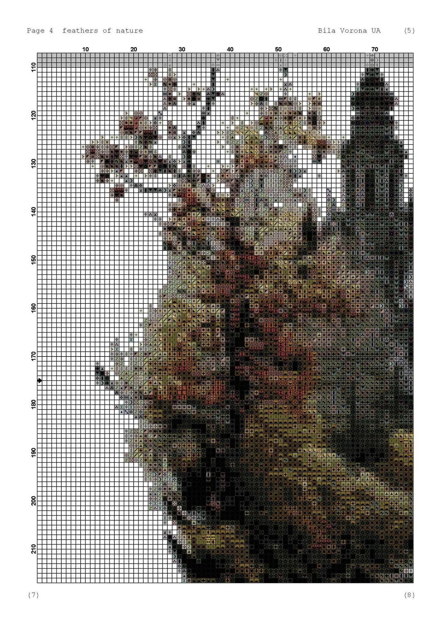 Feathers of Nature Cross Stitch Pattern PDF | Feather with Landscape | Aida 14 Count | Digital Embroidery Chart Instant Download