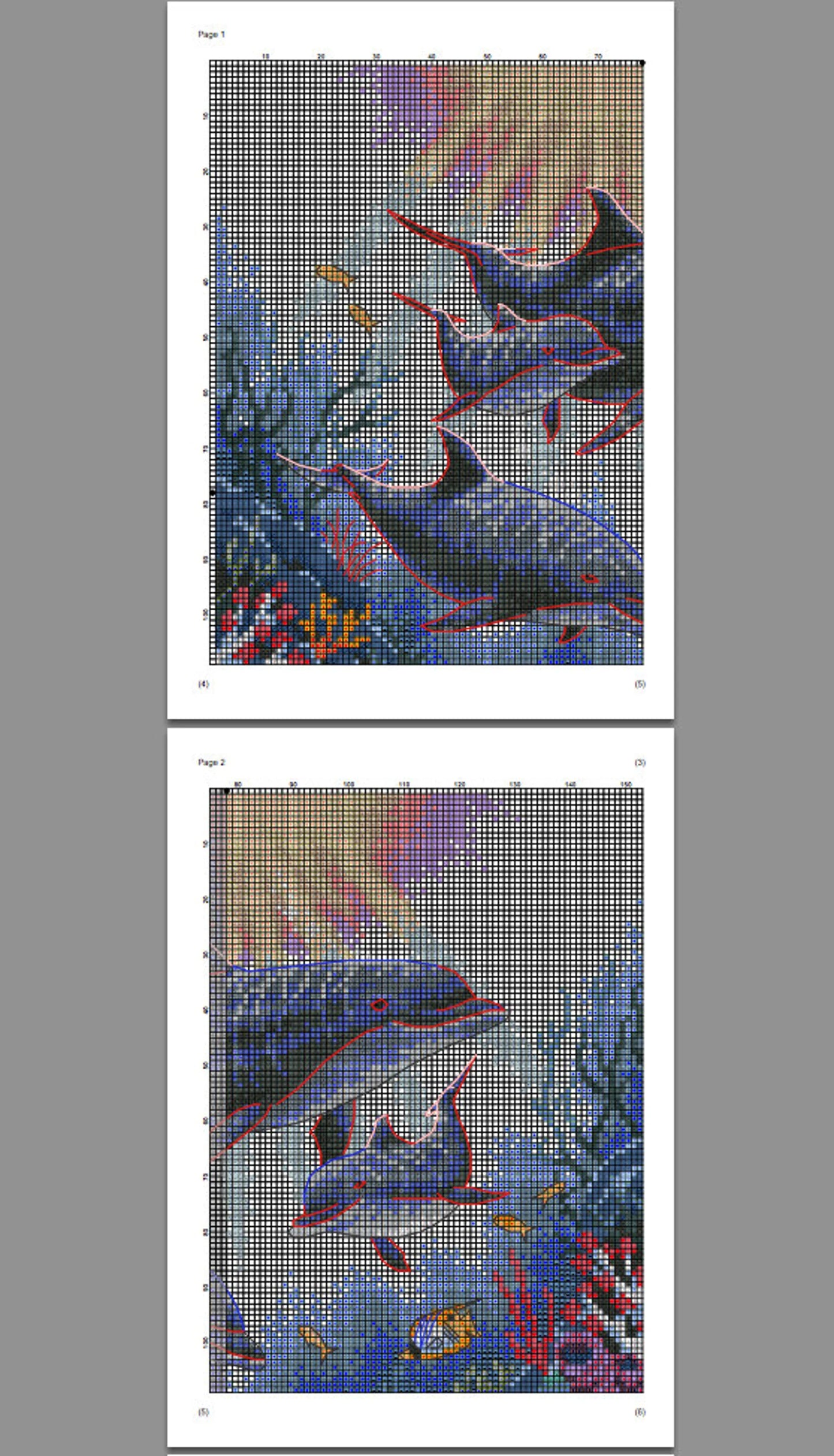 Dolphin Morning Cross Stitch Pattern