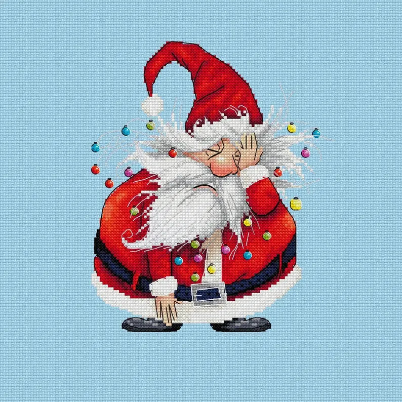 Cute Santa Cross Stitch Pattern | Cozy Christmas Decor | Beginner Cross Stitch | Modern Holiday Embroidery | Holiday Stitch | Santa Decor
