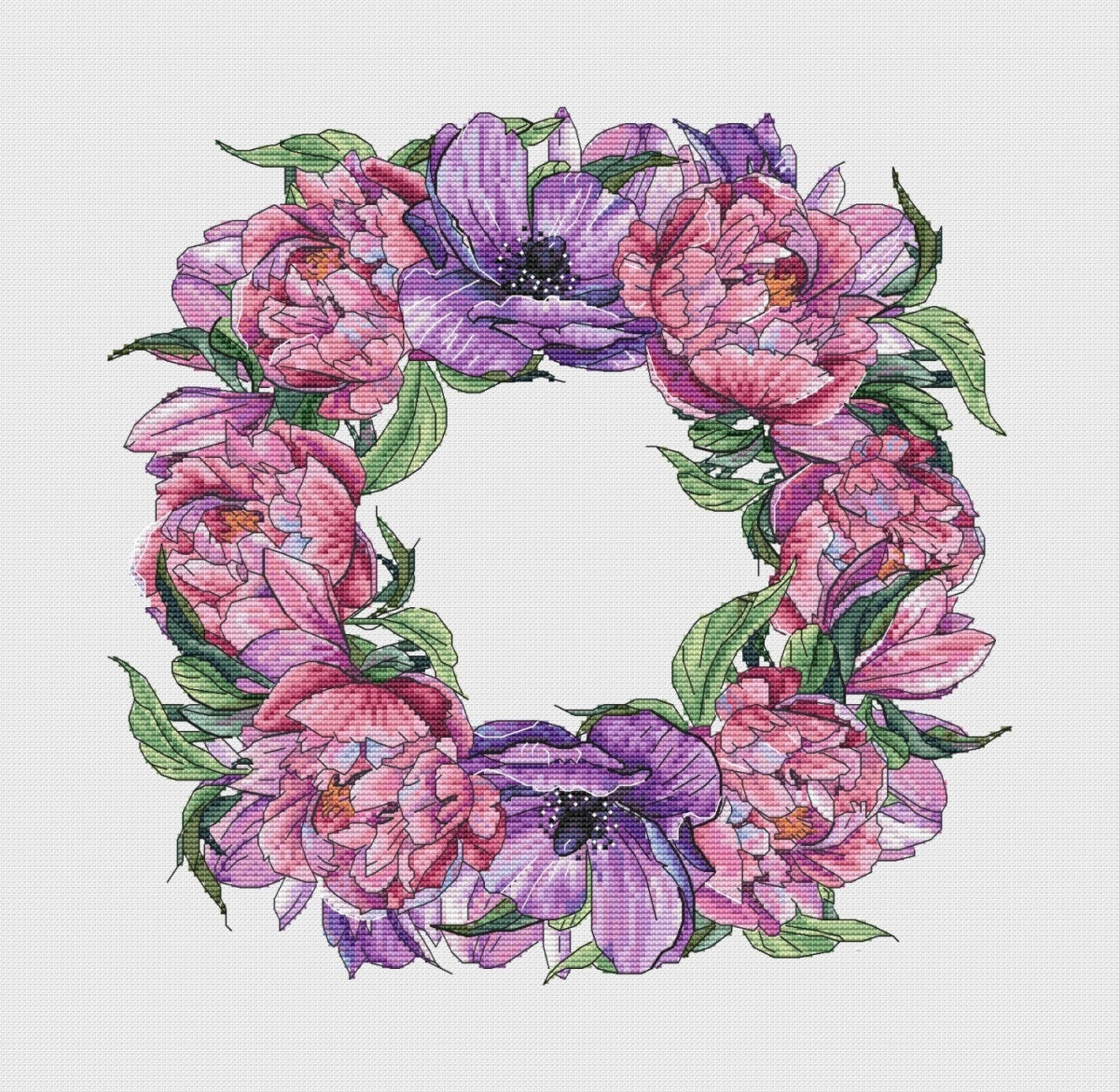 Wreath Spring Cross Stitch Pattern