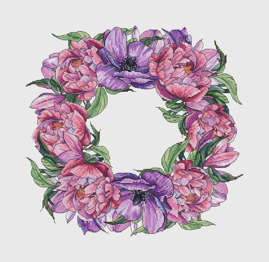 Wreath Spring Cross Stitch Pattern