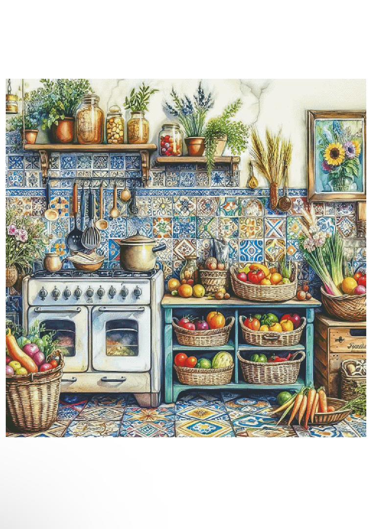 Fruity full kitchen Cross Stitch Pattern Instant Download