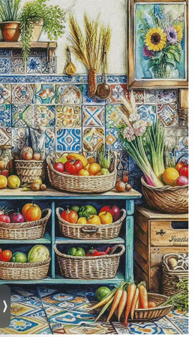Fruity full kitchen Cross Stitch Pattern Instant Download