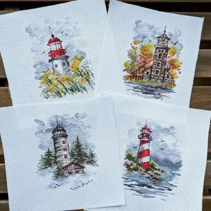 Lighthouses - Seasons Cross Stitch Pattern Instant Download