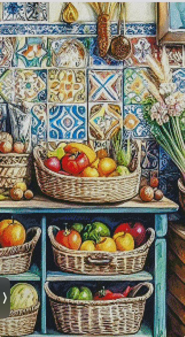 Fruity full kitchen Cross Stitch Pattern Instant Download