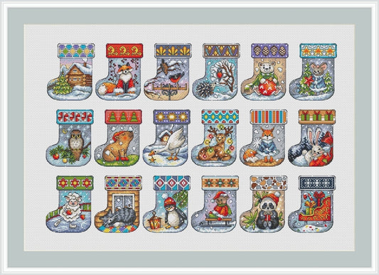 Felt Boots Cross Stitch Chart Instant Download