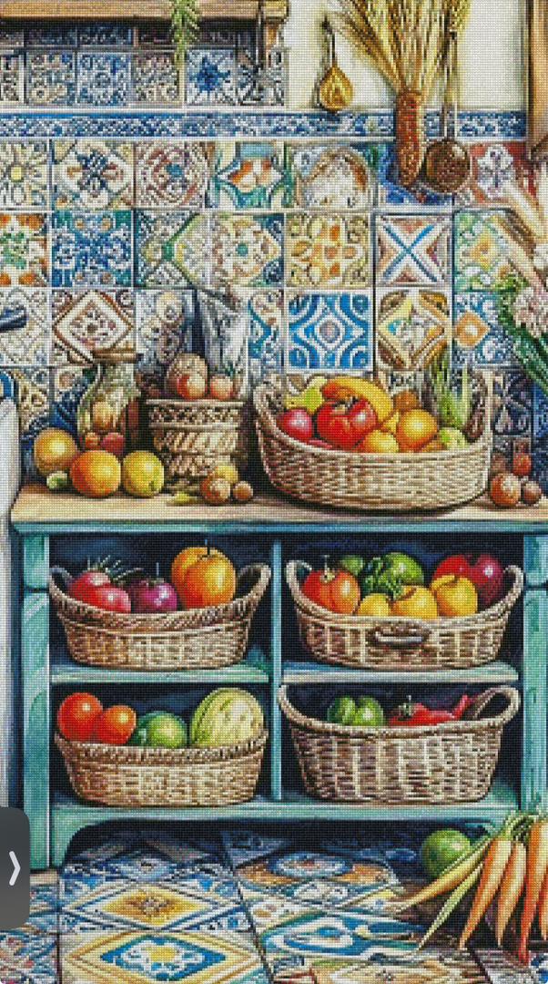 Fruity full kitchen Cross Stitch Pattern Instant Download