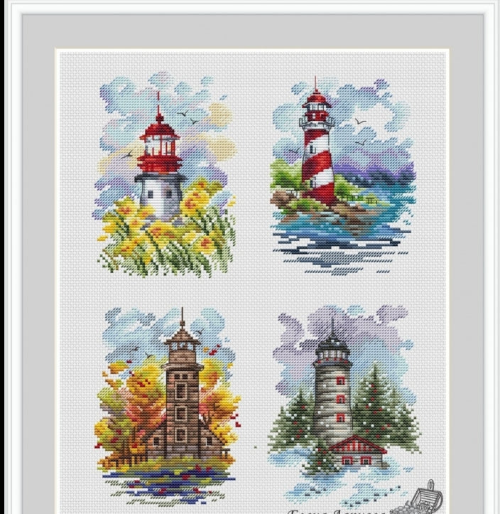 Lighthouses - Seasons Cross Stitch Pattern Instant Download
