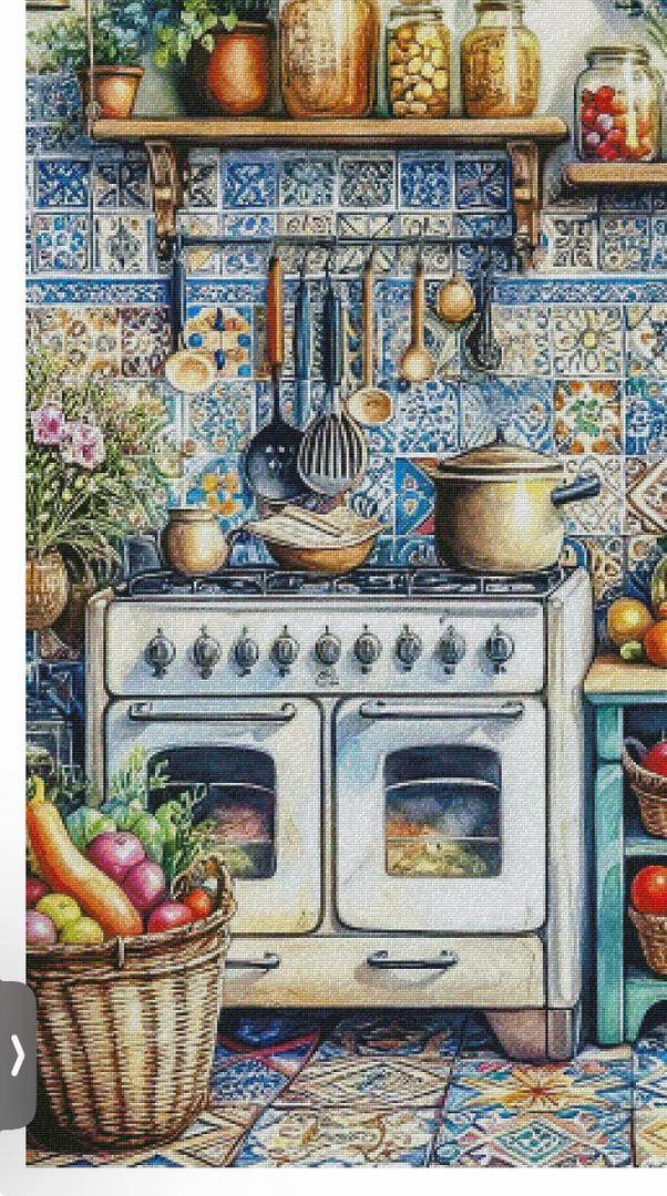 Fruity full kitchen Cross Stitch Pattern Instant Download