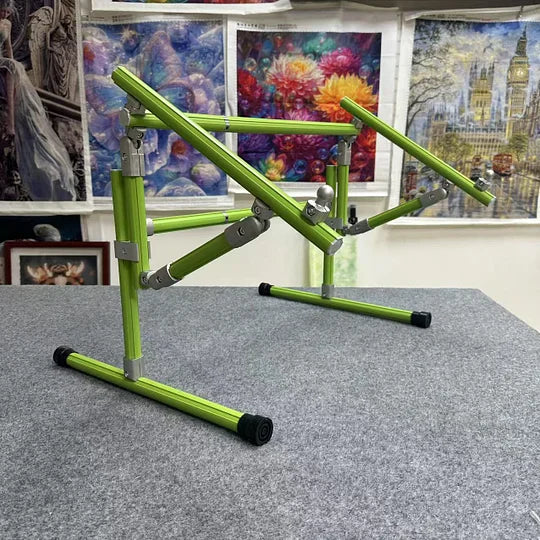 【Third Generation】Bed Embroidery Frame Stand for Cross Stitch, Adjustable 25-60cm (9.84-23.62 inches) Height, 70-50cm(27.56-19.69 inches) Base, Aluminum Alloy, Tiltable & Width Adjustable, Bed & Table Use, Strong Load Capacity