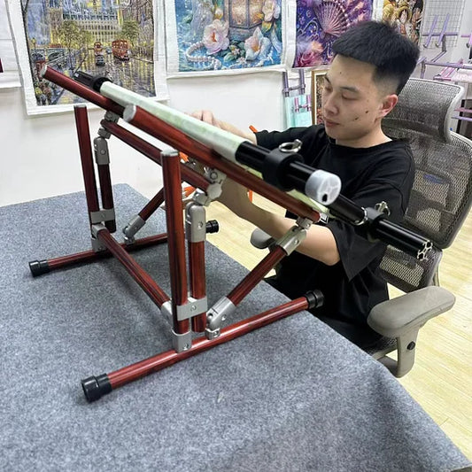 【Third Generation】Bed Embroidery Frame Stand for Cross Stitch, Adjustable 25-60cm (9.84-23.62 inches) Height, 70-50cm(27.56-19.69 inches) Base, Aluminum Alloy, Tiltable & Width Adjustable, Bed & Table Use, Strong Load Capacity