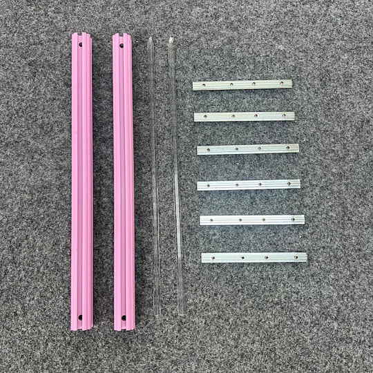 Aluminum Alloy Scroll Embroidery Frame - Extension Accessories (Including 2pcs Aluminum Alloy Crossbars + 2pcs Transparent Acrylic Rods + 6pcs Extension Fittings)