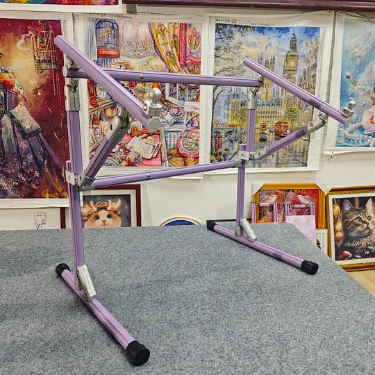 【Third Generation】Bed Embroidery Frame Stand for Cross Stitch, Adjustable 25-60cm (9.84-23.62 inches) Height, 70-50cm(27.56-19.69 inches) Base, Aluminum Alloy, Tiltable & Width Adjustable, Bed & Table Use, Strong Load Capacity