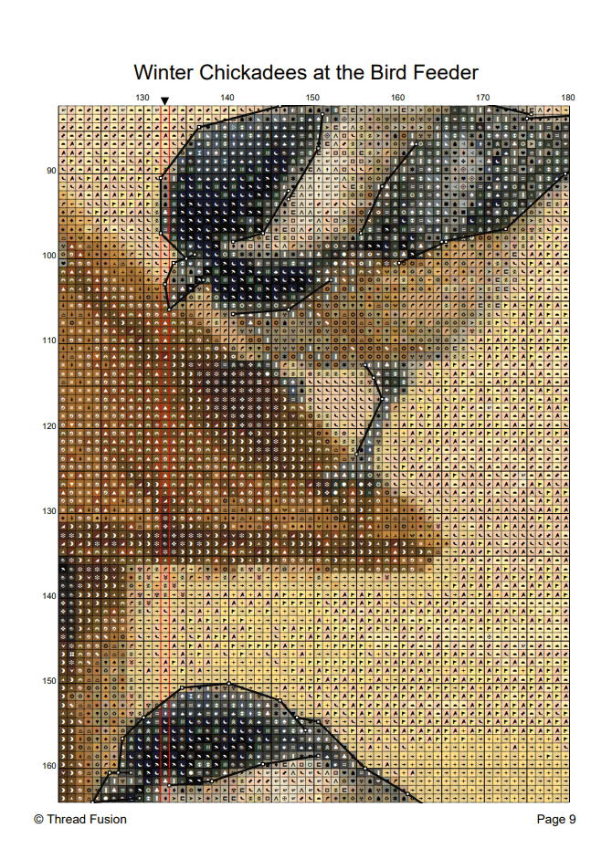 Winter Chickadees at the Bird Feeder – Cross Stitch Pattern PDF