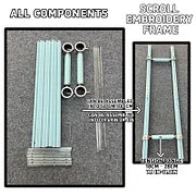 【Recommend】[Scroll Frame with Adjustable Width | Extendable Scroll Frame] Adjustable Aluminum Alloy Scroll Frame for Cross Stitch | Extra Thick, Extendable Embroidery Frame with Adjustable Width and Length