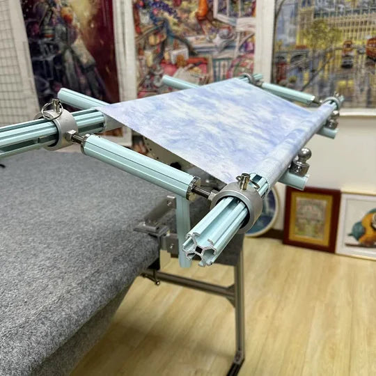 upgrade and reinforce【Third Generation】Aluminum Alloy Table Side Embroidery Hoop Stand - Adjustable Tilt Angle & Width, Heavy-Duty Base for Desk Mounting, Stable Embroidery Frame Holder Fits Most Desks