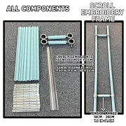 【Recommend】[Scroll Frame with Adjustable Width | Extendable Scroll Frame] Adjustable Aluminum Alloy Scroll Frame for Cross Stitch | Extra Thick, Extendable Embroidery Frame with Adjustable Width and Length