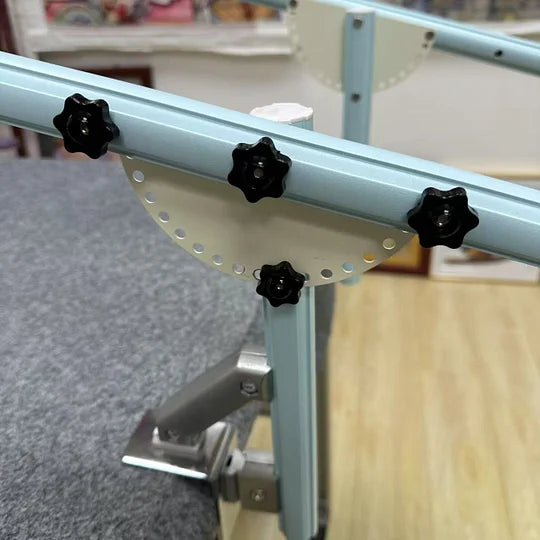 upgrade and reinforce【Third Generation】Aluminum Alloy Table Side Embroidery Hoop Stand - Adjustable Tilt Angle & Width, Heavy-Duty Base for Desk Mounting, Stable Embroidery Frame Holder Fits Most Desks