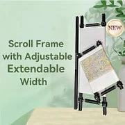 Recommend】[Scroll Frame with Adjustable Width | Extendable Scroll Frame] Adjustable Aluminum Alloy Scroll Frame for Cross Stitch | Extra Thick, Extendable Embroidery Frame with Adjustable Width and Length