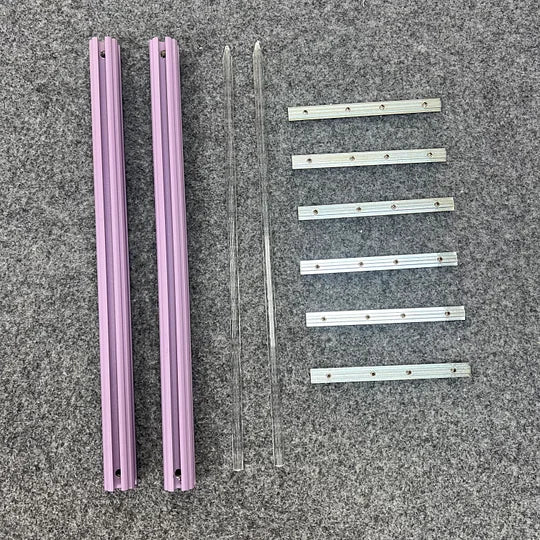 Aluminum Alloy Scroll Embroidery Frame - Extension Accessories (Including 2pcs Aluminum Alloy Crossbars + 2pcs Transparent Acrylic Rods + 6pcs Extension Fittings)