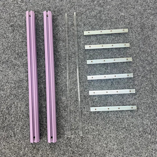 Aluminum Alloy Scroll Embroidery Frame - Extension Accessories (Including 2pcs Aluminum Alloy Crossbars + 2pcs Transparent Acrylic Rods + 6pcs Extension Fittings)