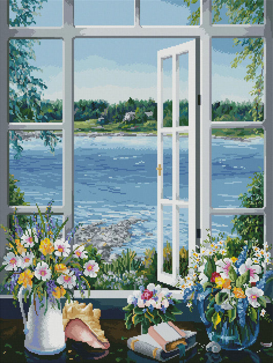A Breeze Off The Ocean-House Decor Digital Cross Stitch Chart, PDF, Cross Stitch Patter Instant Download