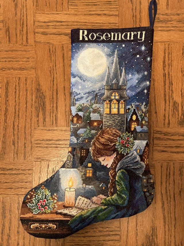 Holiday Cross Stitch Pattern – Christmas Stocking Design, Digital PDF Instant Download