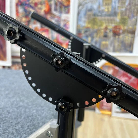 upgrade and reinforce【Third Generation】Aluminum Alloy Table Side Embroidery Hoop Stand - Adjustable Tilt Angle & Width, Heavy-Duty Base for Desk Mounting, Stable Embroidery Frame Holder Fits Most Desks