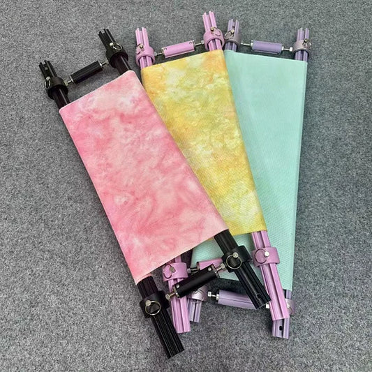 MINI Adjustable Embroidery Frame | 8–18cm Tension Range | Aluminum Alloy Cross Stitch Reel Frame | Extra Thick Retractable Scroll Frame | Length Adjustable Hoop for DIY Needlework