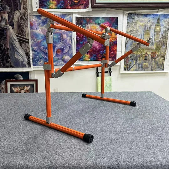 【Third Generation】Bed Embroidery Frame Stand for Cross Stitch, Adjustable 25-60cm (9.84-23.62 inches) Height, 70-50cm(27.56-19.69 inches) Base, Aluminum Alloy, Tiltable & Width Adjustable, Bed & Table Use, Strong Load Capacity