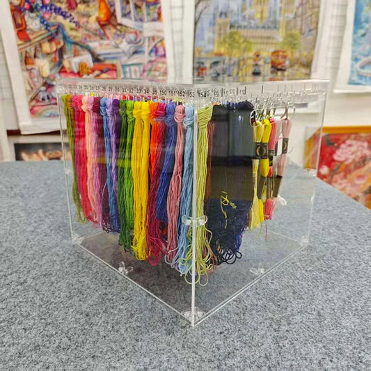 Clear Acrylic Floss Hanger Storage Box– 25 Clear Hangers–Cross Stitch Thread Organizer Gift Present for Stitchers