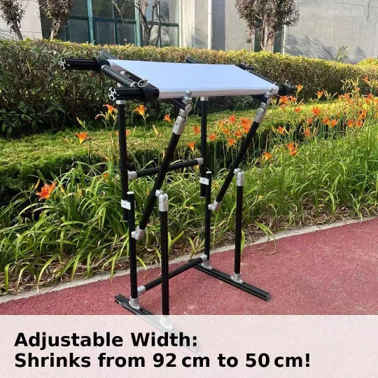 4th Gen Adjustable Cross Stitch Stand – Sturdy Aluminum Base with Height, Width & Tilt Adjustment | Phone & Thread Holder Included | Suitable for small, medium, and large scroll frames (scroll frame not included)