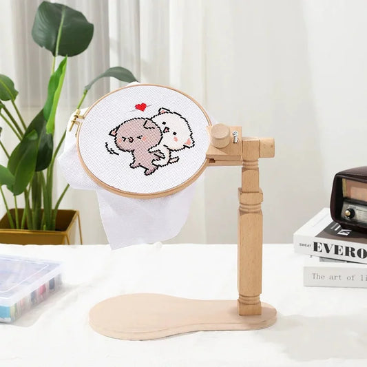 [Portable solid wood cross stitch stand desktop embroidery stand embroidery frame]