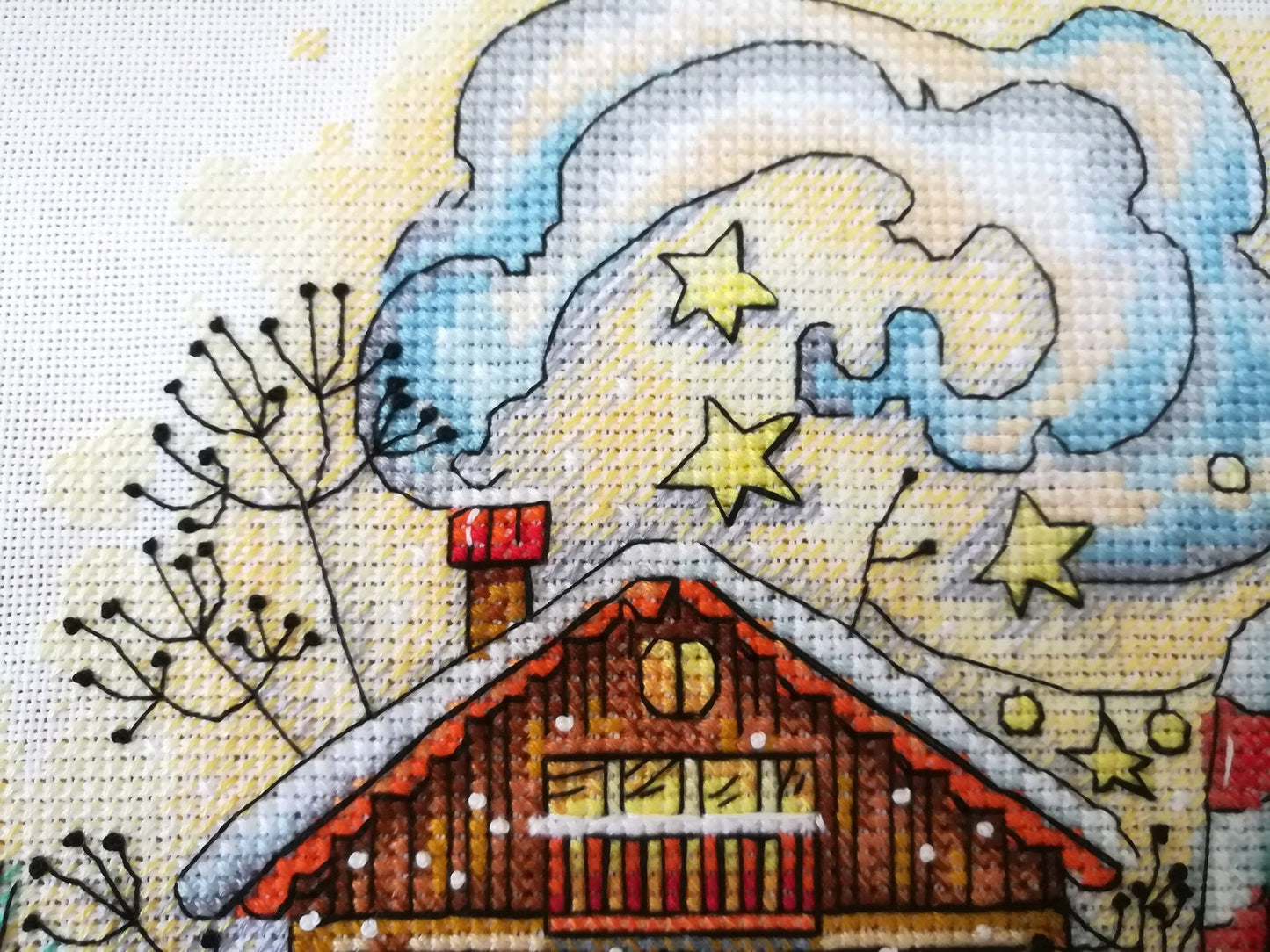 Cross Stitch Pattern Winter in the cup DMC Embroidery Chart Printable PDF Instant Download