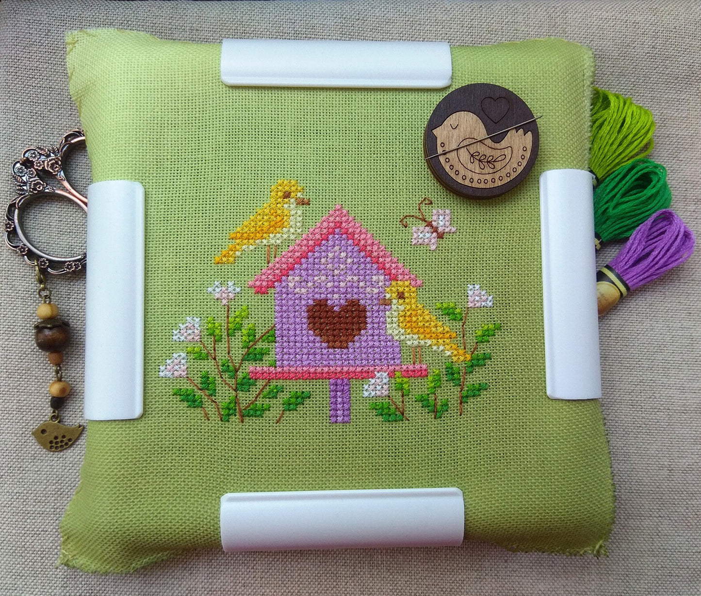 Cross Stitch Pattern "Little yellow bird: the fourth story" DMC Chart Embroidery Printable PDF Instant Download