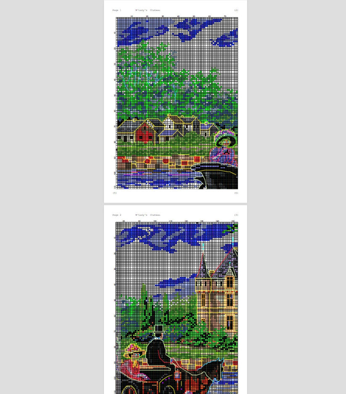 M'Lady's Chateau Cross Stitch Pattern